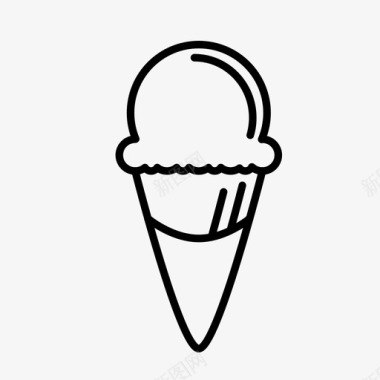 矢量夏天雪糕筒冰淇淋筒勺图标图标