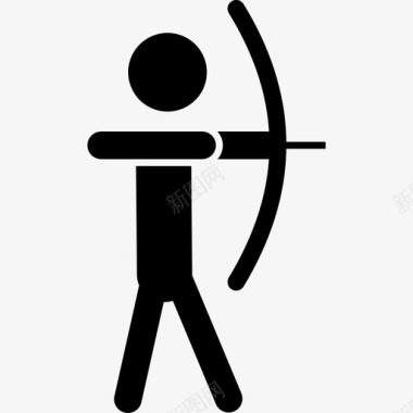 弓箭手剪影运动运动图标图标
