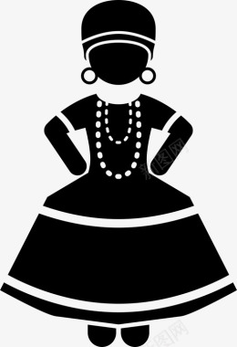 巴西女装人民服装图标图标