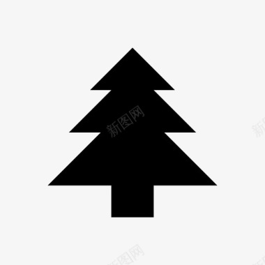 冬天冷圣诞树圣诞绿树图标图标