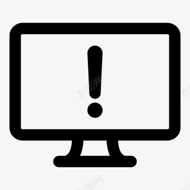 警告监视器计算机屏幕显示计算机图标图标