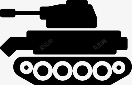 坦克固体陆军黑色图标图标