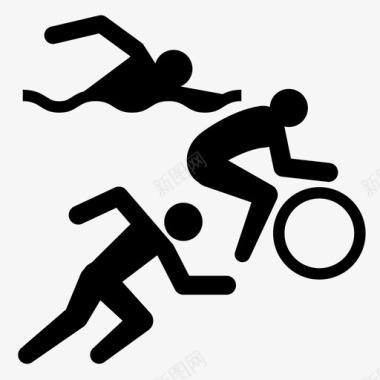 自行车铁人三项自行车奥林匹克图标图标
