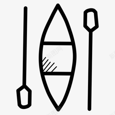 独木舟短跑划船奥运会图标图标