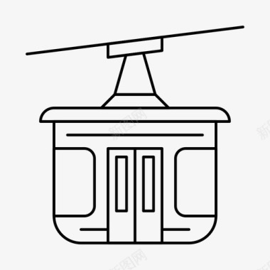 斜向缆车缆车电梯登山图标图标