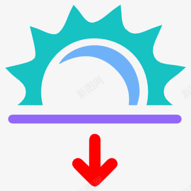 日落高潮天气图标图标