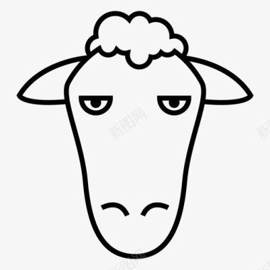 羊头愤怒动物图标图标