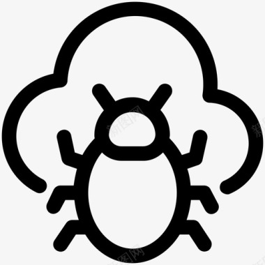 恶意软件的bug云bug云计算恶意软件图标图标