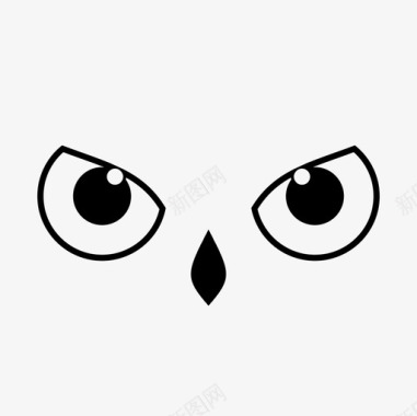 猫头鹰的眼睛邪恶搜索图标图标