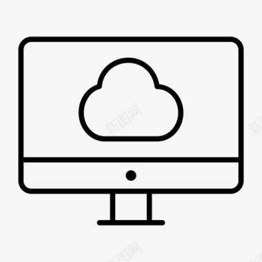 警告ICON云计算机显示器dekstopimac图标图标