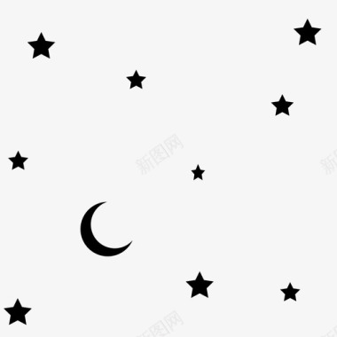星夜天上月亮图标图标