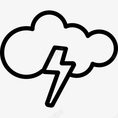 云与风暴大气闪电图标图标