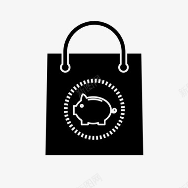 袋子储蓄袋子猪图标图标