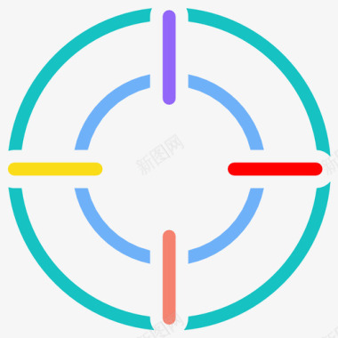 目标海报设计十字准星瞄准靶心图标图标