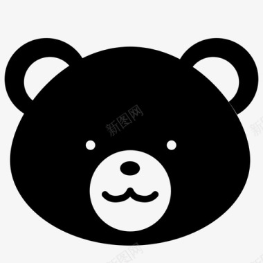 黑熊动物脸图标图标