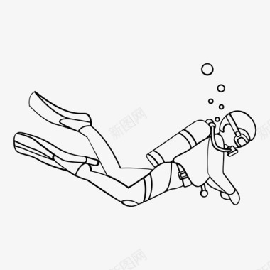 运动装备水肺潜水员潜水图标图标