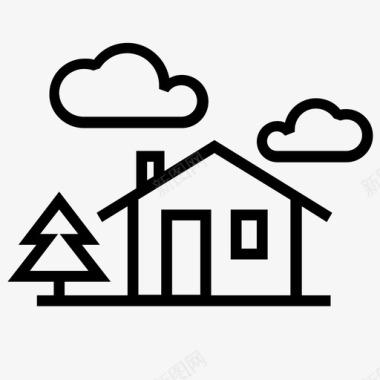 山上的房子云家庭的房子图标图标