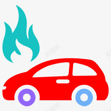 火灾保险汽车保险火焰图标图标