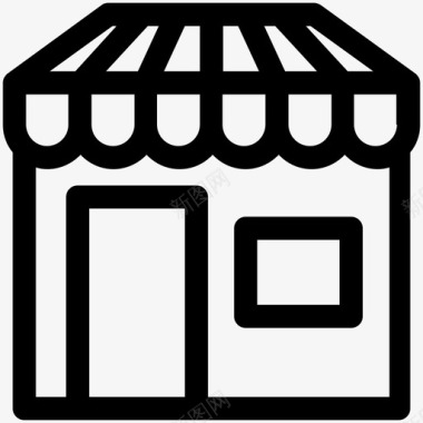 旅游小镇商店市场零售商店图标图标