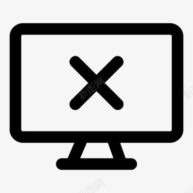 个人计算机移除监视器交叉显示计算机图标图标