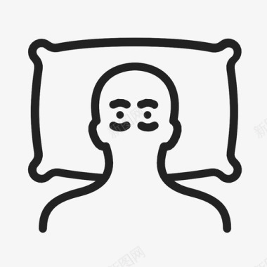 睁眼失眠睡觉枕头图标图标