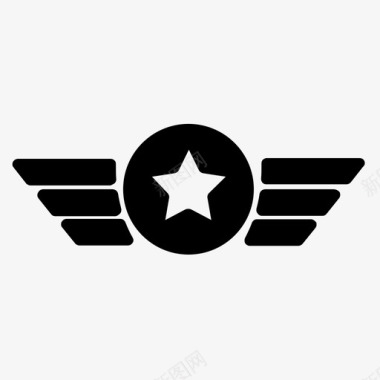 翅膀飞行员徽章徽章飞行员图标图标
