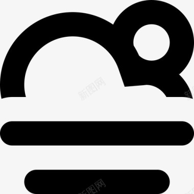 云彩和太阳雾多云天气预报图标图标
