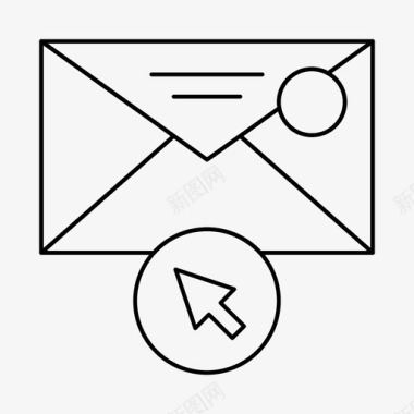单击消息光标电子邮件图标图标