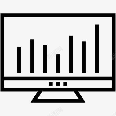 电脑图信息条形图潮汐涌浪图标图标