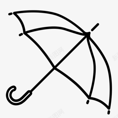 雨伞秋天降水图标图标