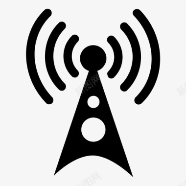 无线信号信号塔发射塔无线电波图标图标