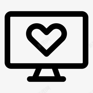 最喜爱的显示器显示器电脑心脏图标图标