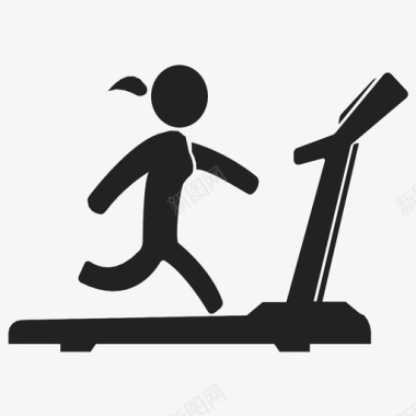 跑步机有氧运动健身房图标图标