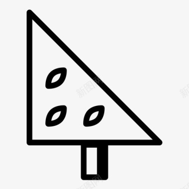 直角三角形树草坪护理树叶图标图标