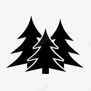 雪松针叶树冷杉森林图标图标