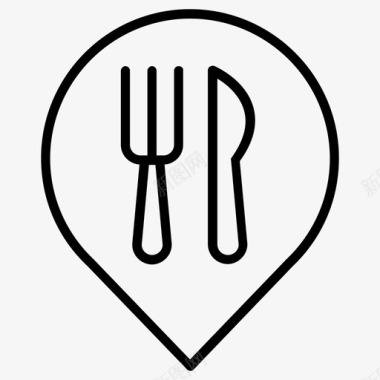 餐厅餐厅别针餐具吃饭图标图标