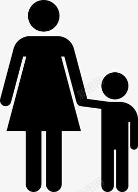 父亲与儿子妈妈抱着儿子孩子牵手图标图标