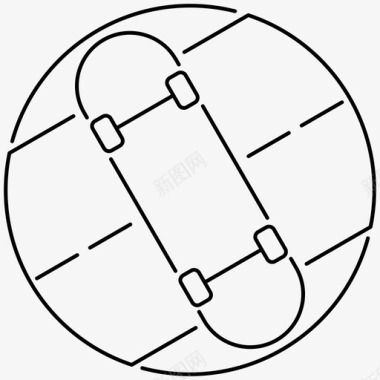 四轮滑板滑板滑板运动系列图标图标