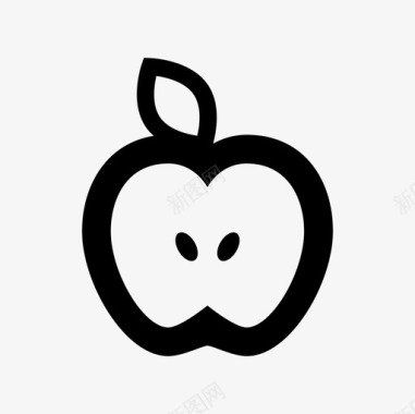 苹果一半苹果水果新鲜水果图标图标
