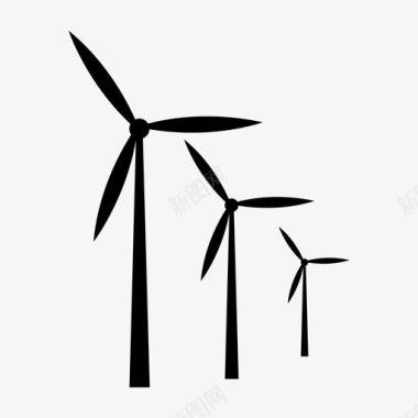 绿色能源图标风力发电能源涡轮机图标图标