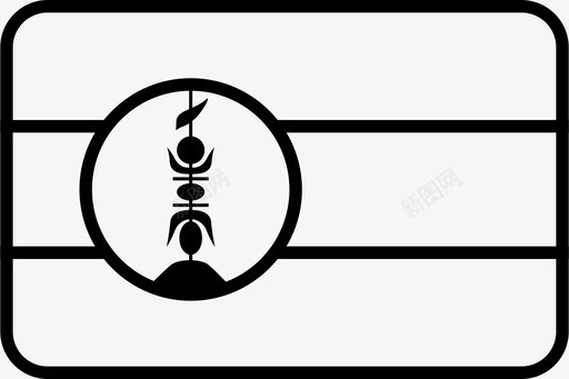 矩形漂浮物新喀里多尼亚国家旗帜图标图标