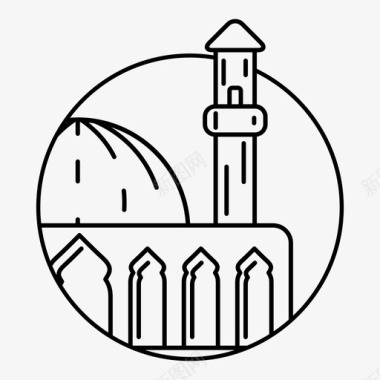 避难所清真寺建筑穆斯林图标图标
