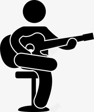 弹吉他弹吉他的人吉他手人图标图标