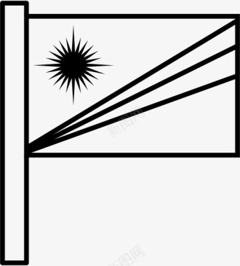 太平洋马绍尔群岛国家国旗图标图标