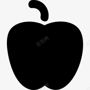 苹果黑形状食物超图标图标