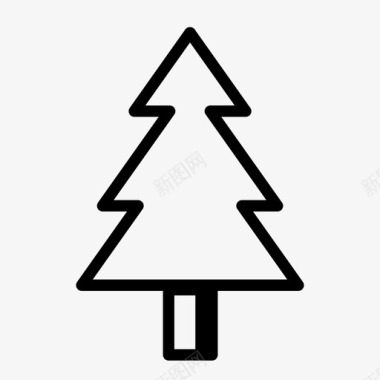 松树空白树木圣诞树图标图标