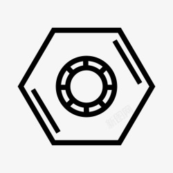 六角螺帽螺帽六角工具图标高清图片