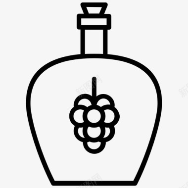 酒葡萄酒美味的葡萄酒图标图标