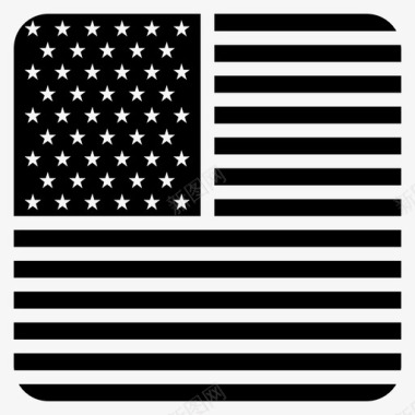 美国国旗世界圆形方形旗雕文图标图标