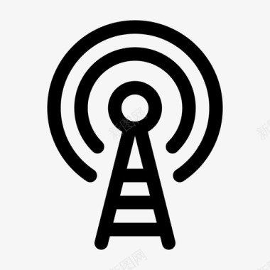 无线电塔通信塔无线电信号图标图标